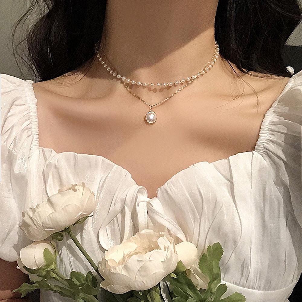 2023 New Fashion Cute Kpop Pearl Choker Necklace - BestShop