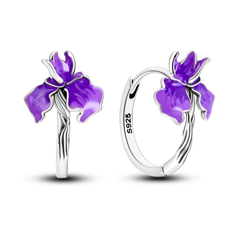 2023 Women Hoop Earrings 925 Silver Sparkling Pave Shape - BestShop
