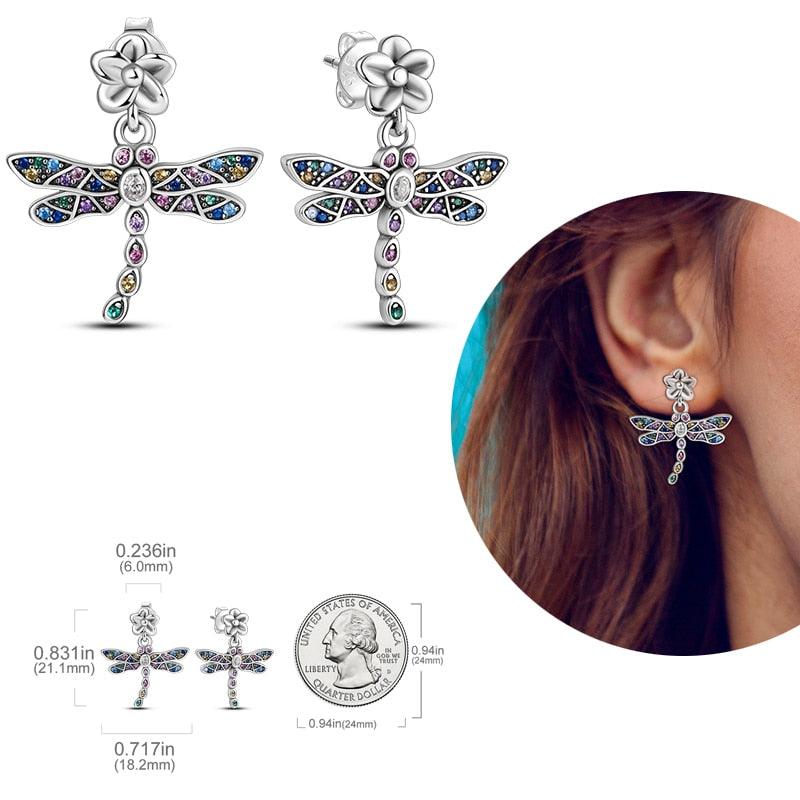 2023 Women Hoop Earrings 925 Silver Sparkling Pave Shape - BestShop
