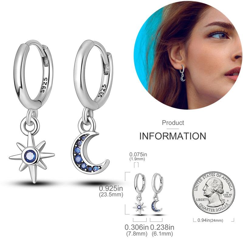 2023 Women Hoop Earrings 925 Silver Sparkling Pave Shape - BestShop