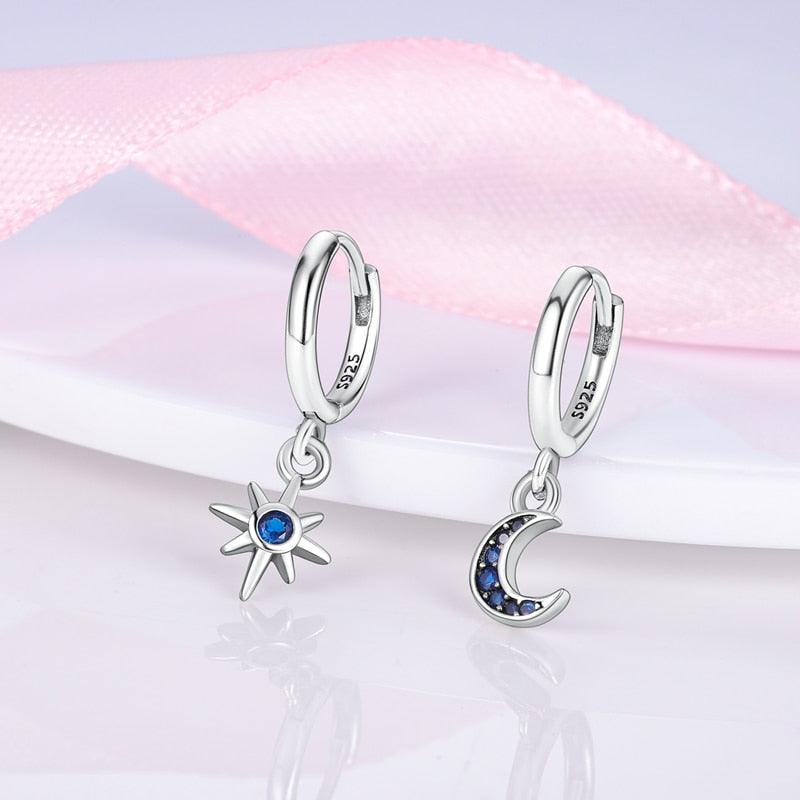 2023 Women Hoop Earrings 925 Silver Sparkling Pave Shape - BestShop