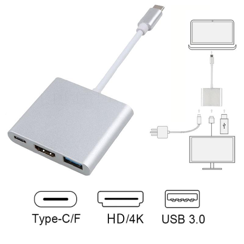 3 In 1 Type-C HUB USB C To HDMI Cable Adapter - BestShop