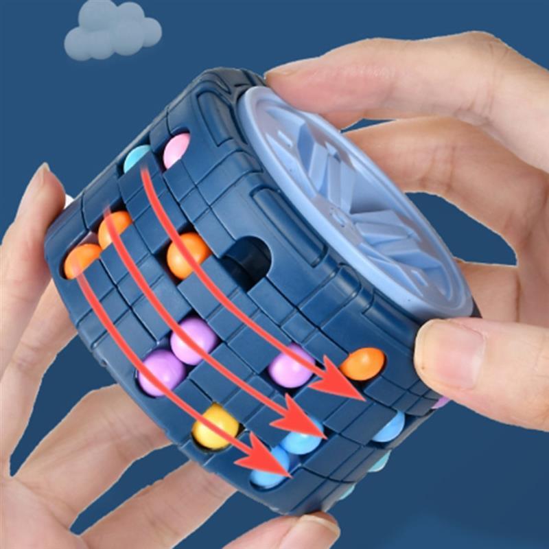 3D Cylinder Cube Toy Magical Bean Gyro Rotate Puzzle - BestShop