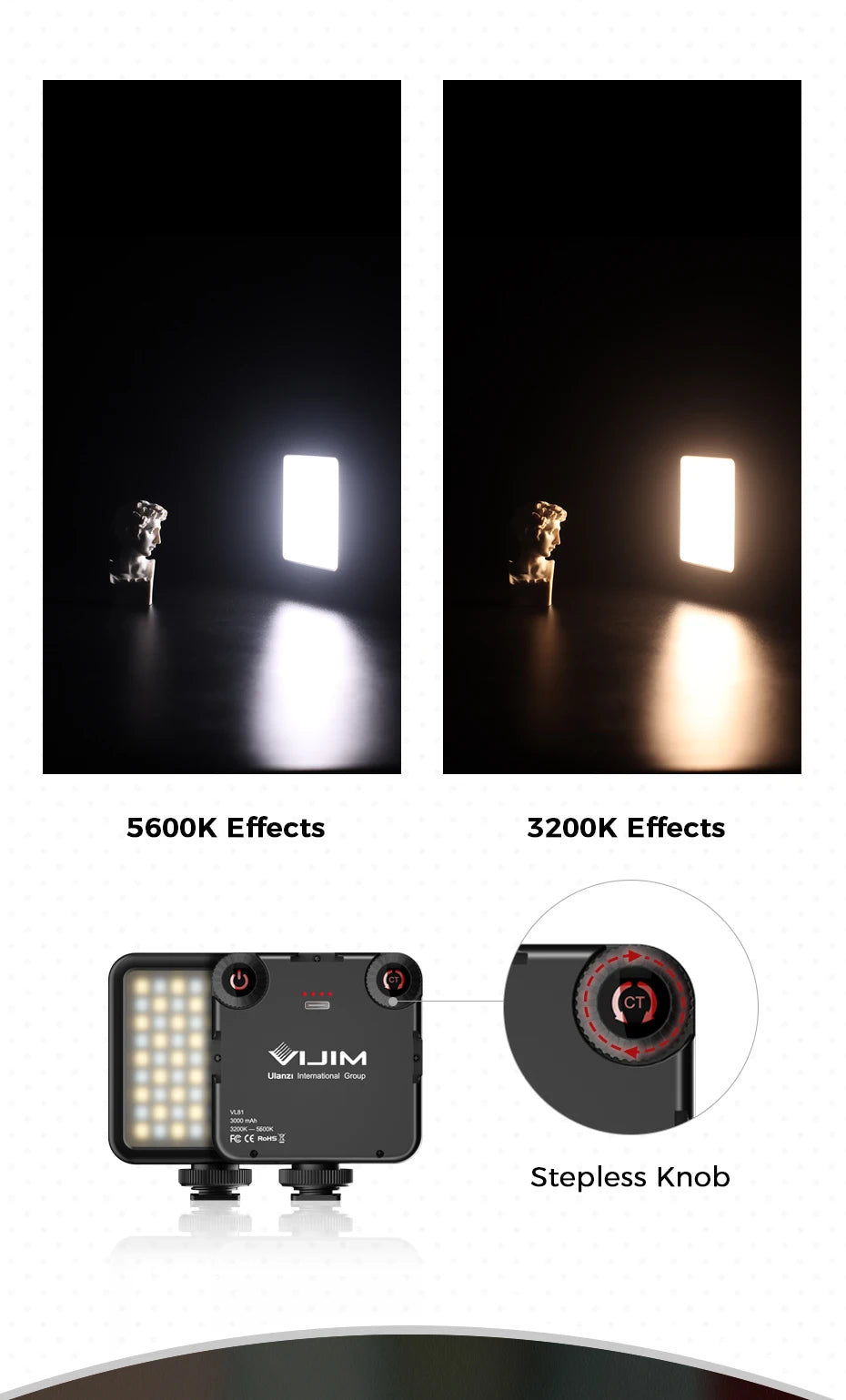 VIJIM LED Camera Light Lamp Photography