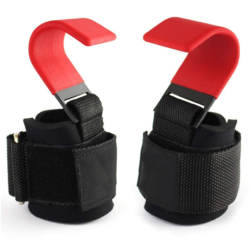 Weight Lifting Hook Grips With Wrist Wraps Hand-Bar Wrist Strap - BestShop