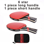 Load image into Gallery viewer, Professional Tennis Table Racket Short Long Handle Carbon Blade Rubber - BestShop
