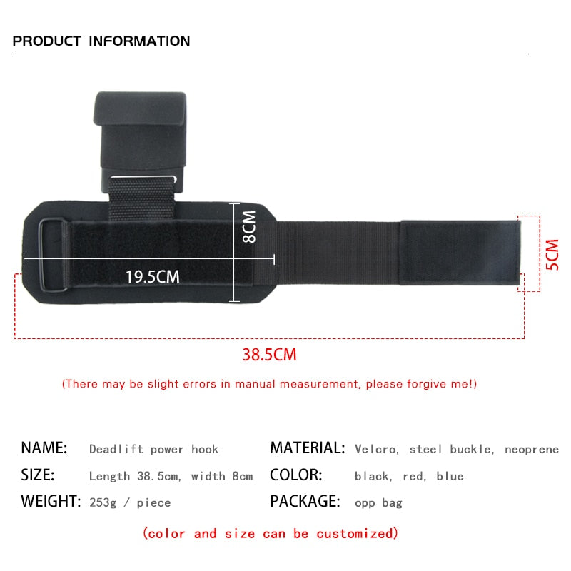 Weight Lifting Hook Grips With Wrist Wraps Hand-Bar Wrist Strap - BestShop