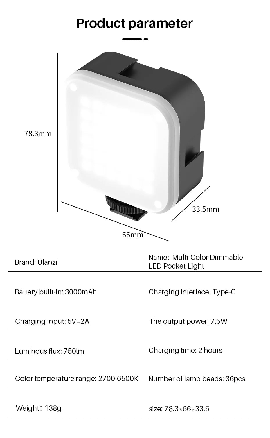 VIJIM LED Camera Light Lamp Photography