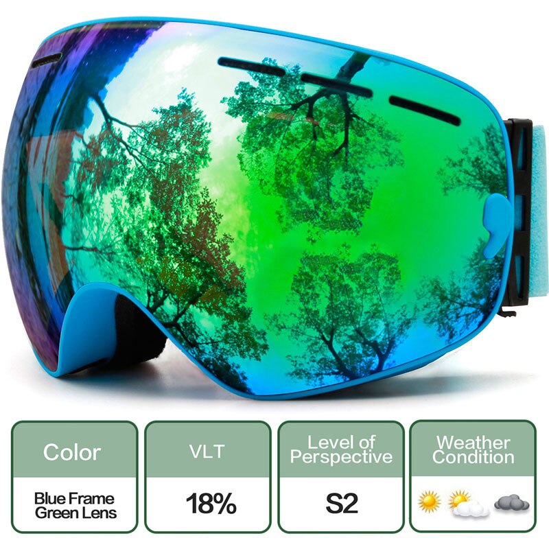Ski Goggles,Winter Snow Sports Goggles with Anti-fog UV Protection for Men Women Youth Interchangeable Lens - Premium Goggles - BestShop
