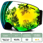 Load image into Gallery viewer, Ski Goggles,Winter Snow Sports Goggles with Anti-fog UV Protection for Men Women Youth Interchangeable Lens - Premium Goggles - BestShop
