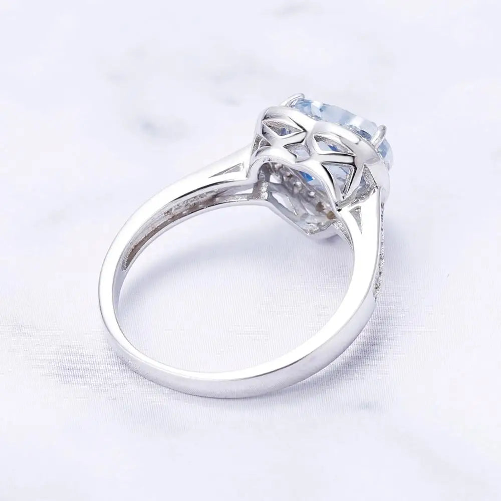 Bague en iolite en forme de cœur