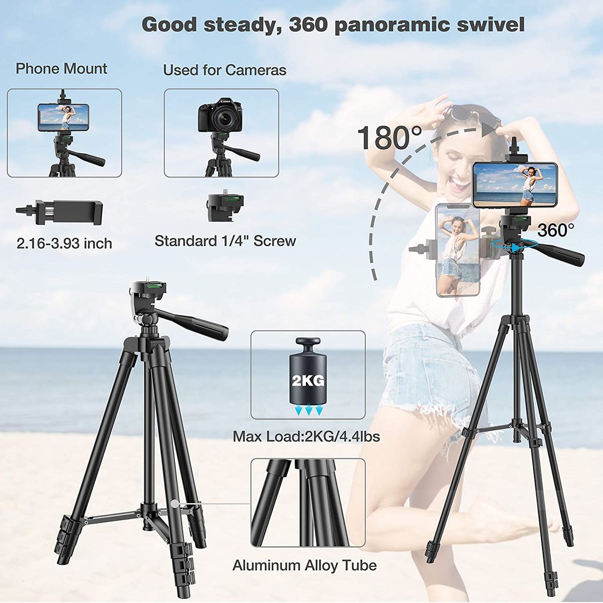 DSLR Flexible Tripod Extendable Travel Lightweight Stand - BestShop
