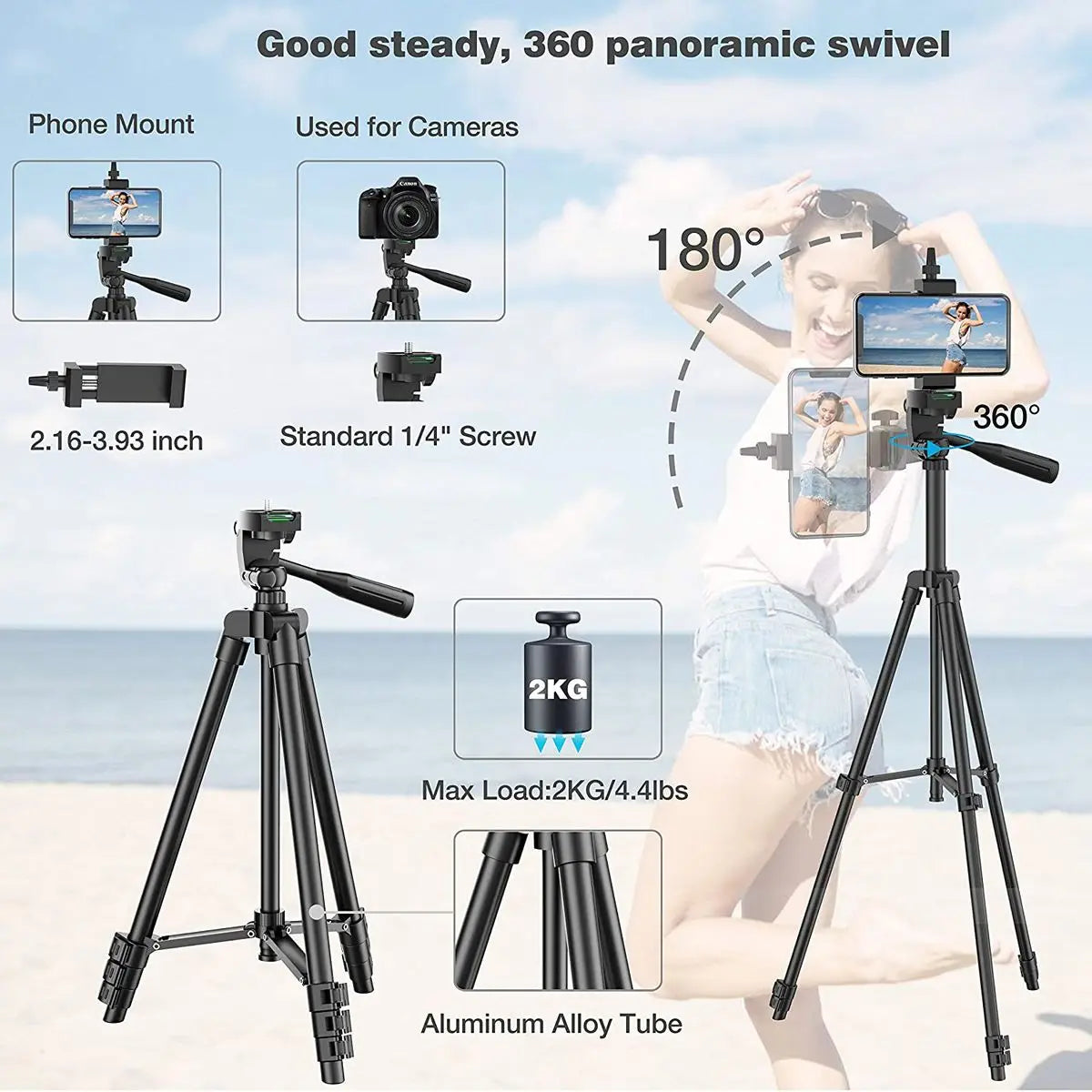 Trépied extensible flexible pour appareil photo reflex numérique