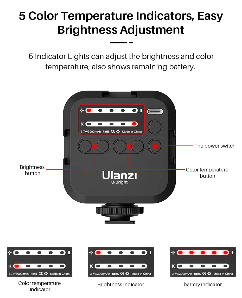 VIJIM LED Camera Light Lamp Photography