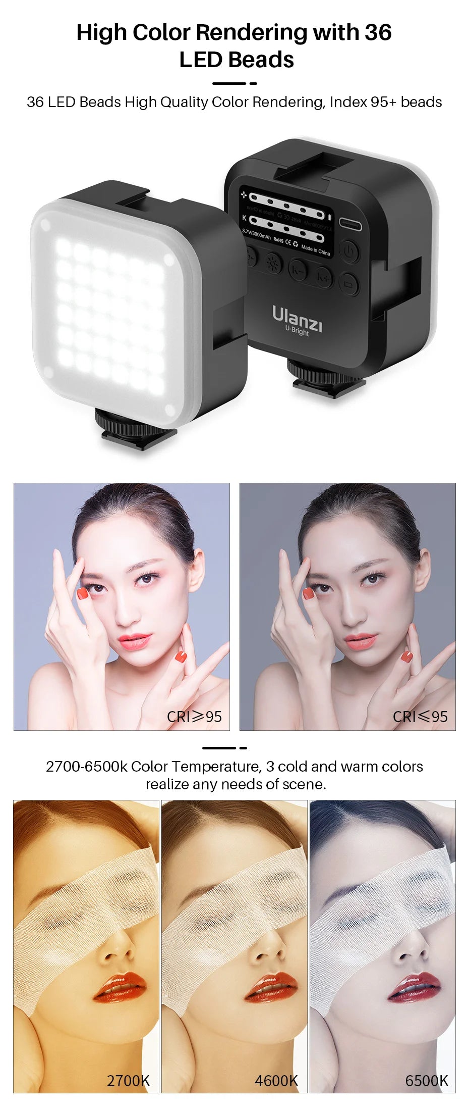 VIJIM LED Camera Light Lamp Photography