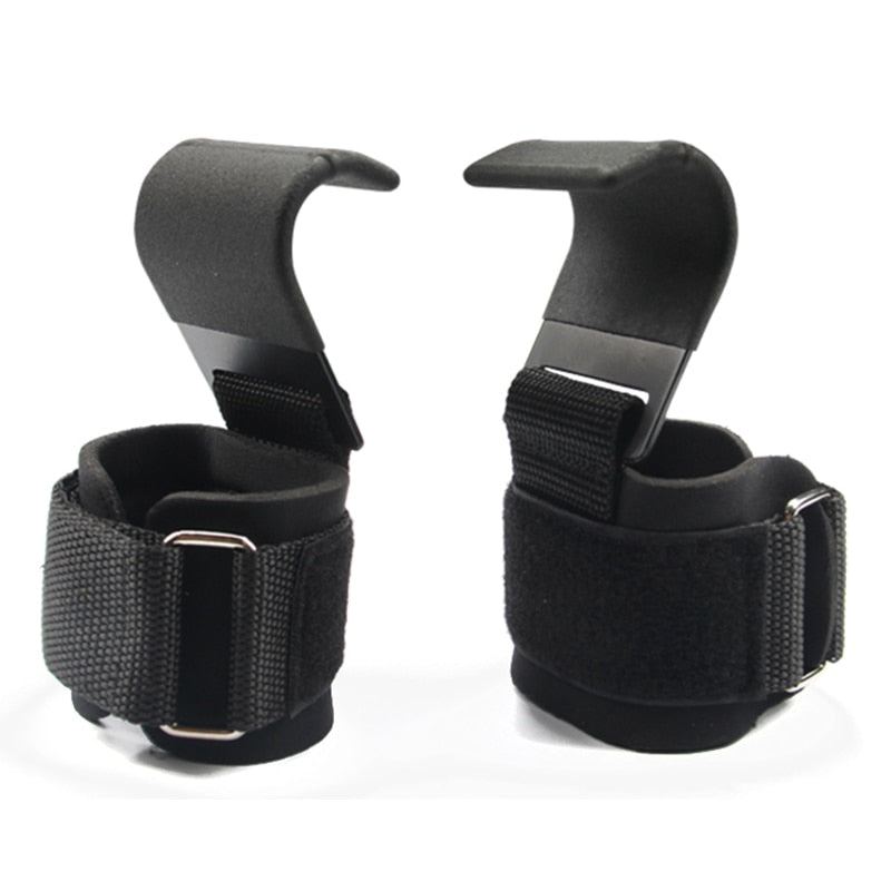 Weight Lifting Hook Grips With Wrist Wraps Hand-Bar Wrist Strap - BestShop