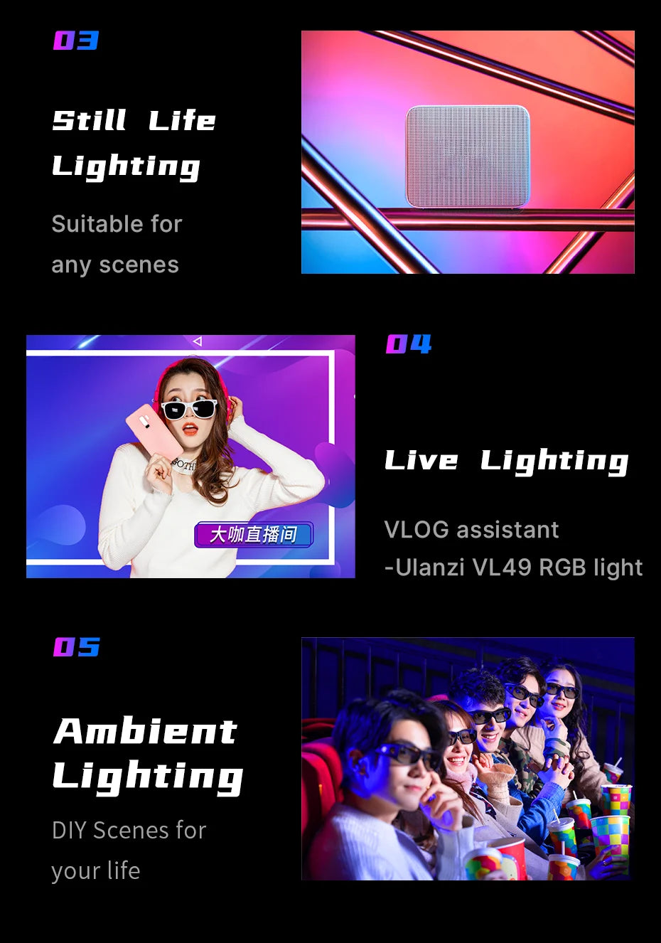 Ulanzi VL49 Full Color RGB LED Video Light