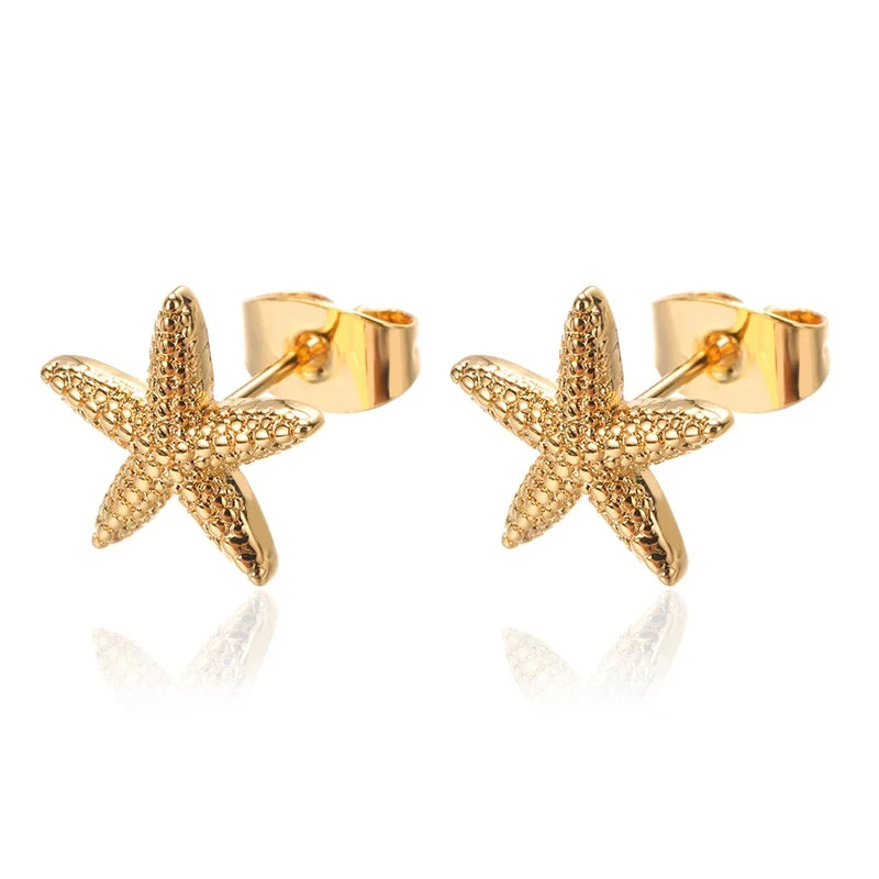 Vintage Summer Starfish Stud Earrings