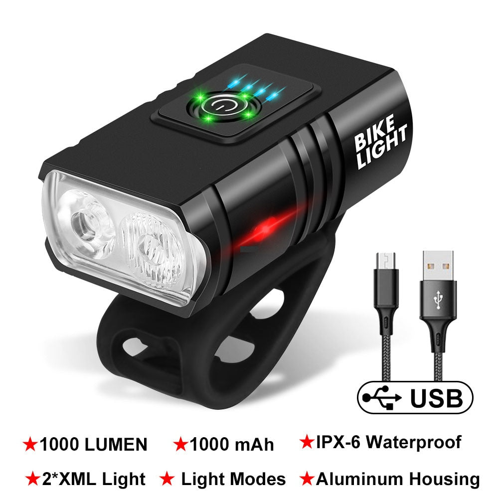 LED Bicycle Light 1000LM USB Rechargeable Bike Front Lamp - BestShop