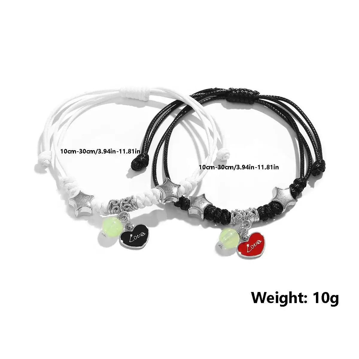 Fashion Luminous Beads Star Couple Bracelet