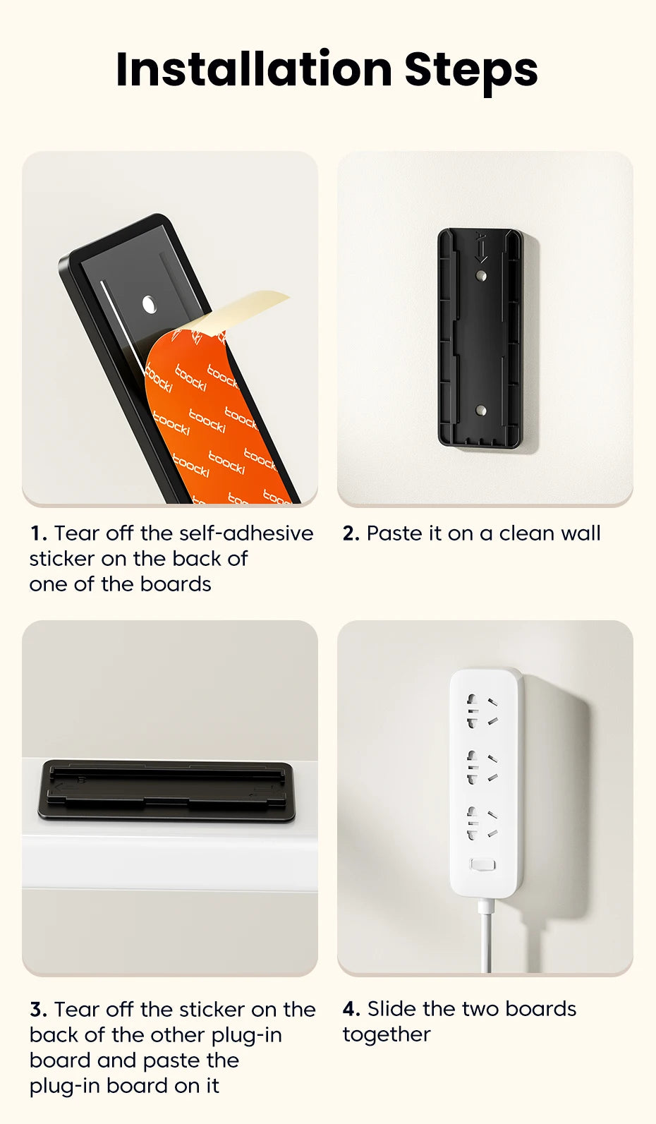 Self-Adhesive Power Socket Strip