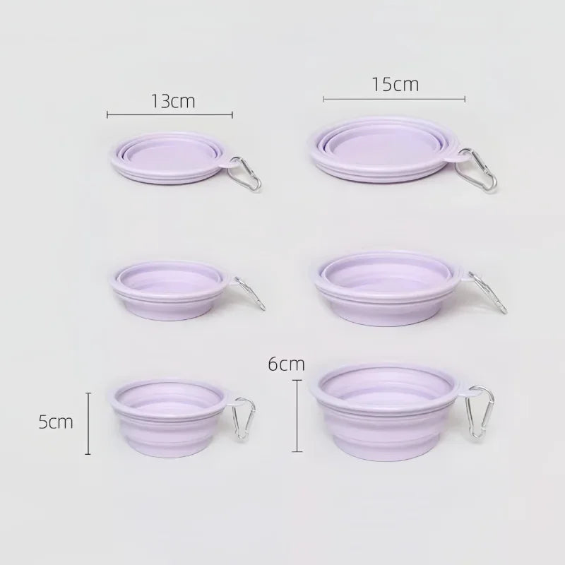 Dog Pet Folding Silicone Bowls