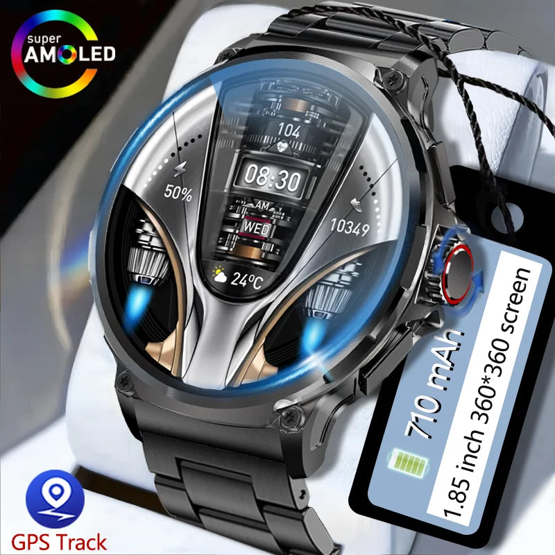 AMOLED Men GPS Track Smart Watch