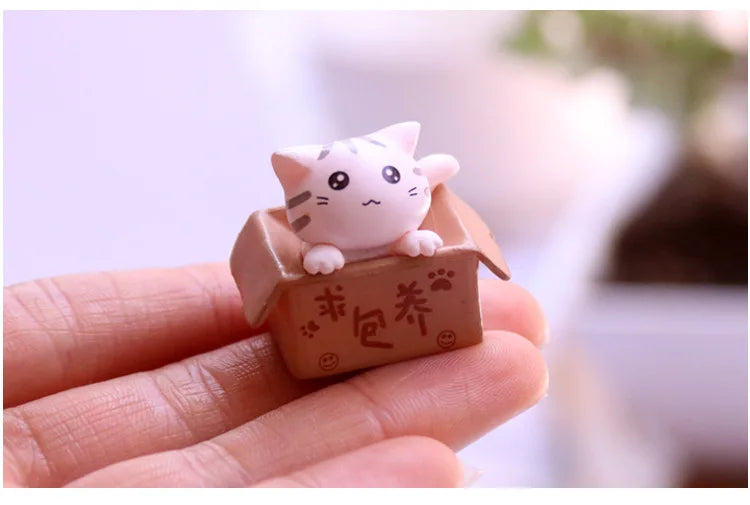Mini chat kawaii décoratif, cadeau de jardin pour enfants