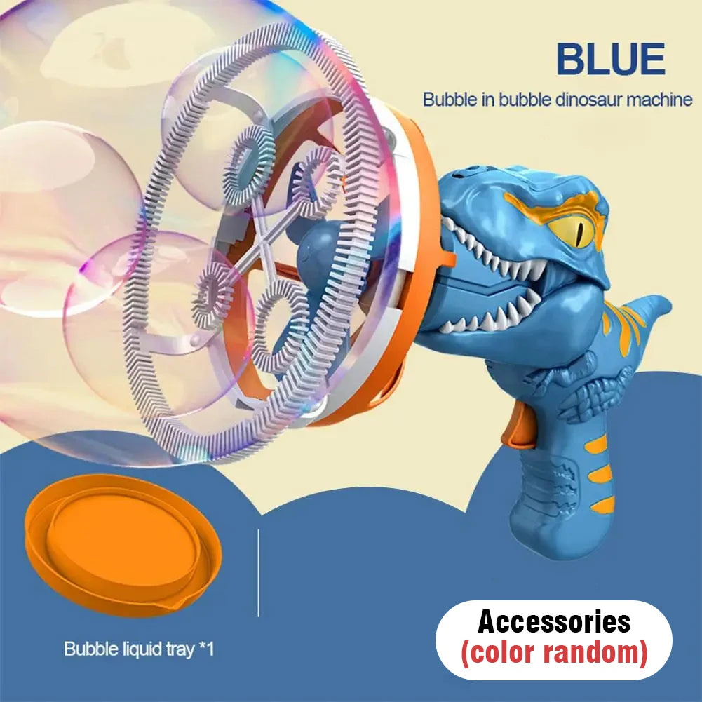 2 In 1 Dinosaur Electric Soap Bubble Gun