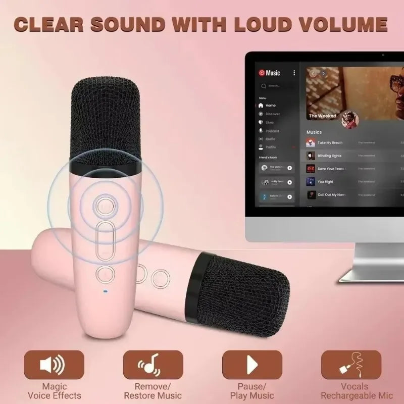 Karaoke Wireless Dual Microphones Machine For Kids