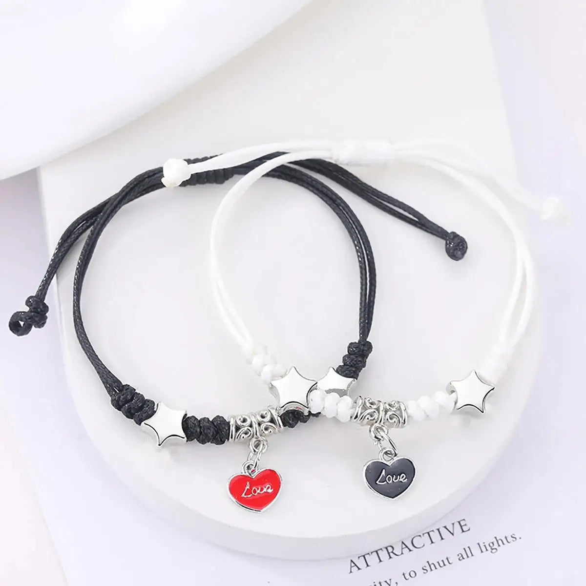 Fashion Luminous Beads Star Couple Bracelet