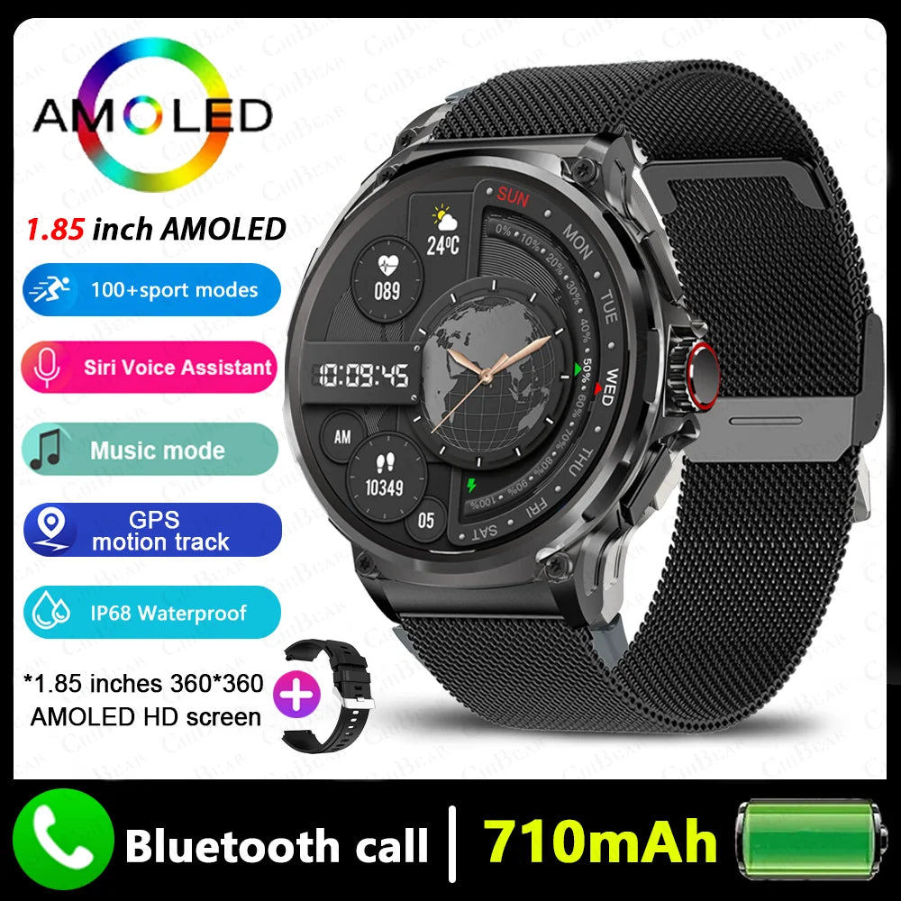 AMOLED Men GPS Track Smart Watch