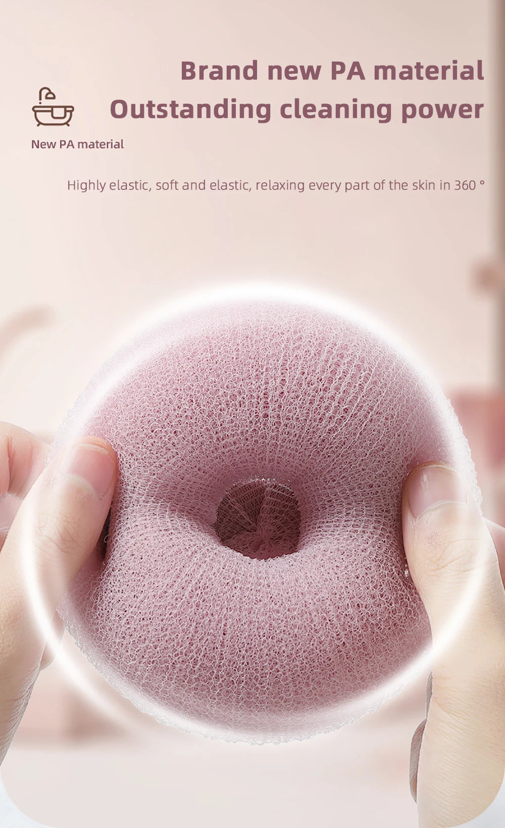 Shower Loofah Bath Sponge With Hanging Rope