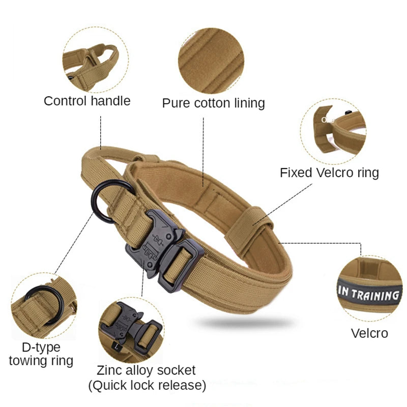 Durable Tactical Dog Collar and Leash