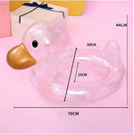 Load image into Gallery viewer, Cute Transparent Duck Swimming Ring for Children Kids Inflatable Baby Bath Swim Circle Floating Seat Ring Swimming Pool Toys - BestShop
