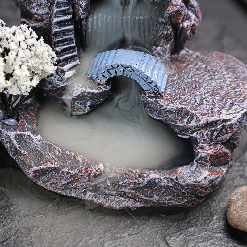 Porte-encens à refoulement, brûleur d'encens en cascade, décoration d'intérieur, ornement d'aromathérapie, cônes d'encens avec cônes d'encens à refoulement