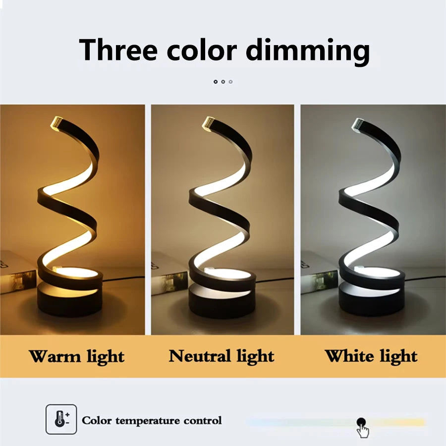 USB LED Table Lamp Spiral Desk Light