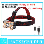 Load image into Gallery viewer, USB Rechargeable Headlamp Portable 5LED Headlight Built in Battery - BestShop
