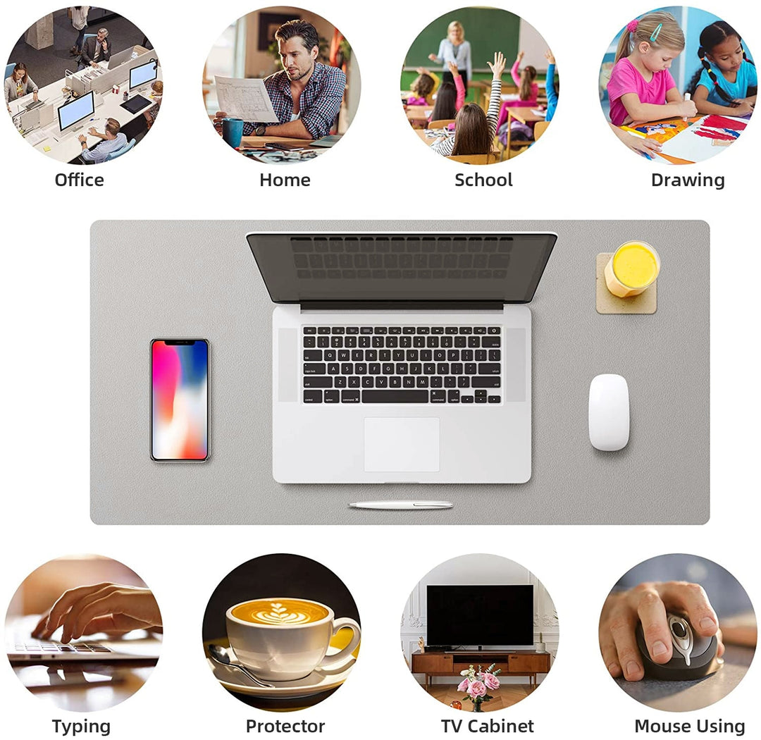 Large Size Office Desk Protector Mat PU Leather Waterproof Mouse Pad - BestShop