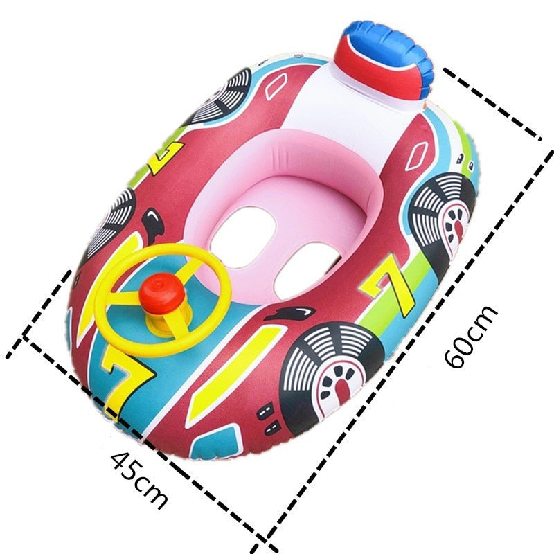Inflatable Baby Swimming Ring with Sun Shade - BestShop