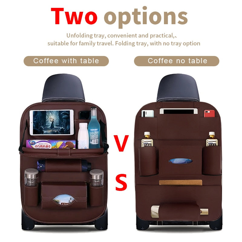 Car Back Seat Organizer Storage Bag with Foldable Table - BestShop