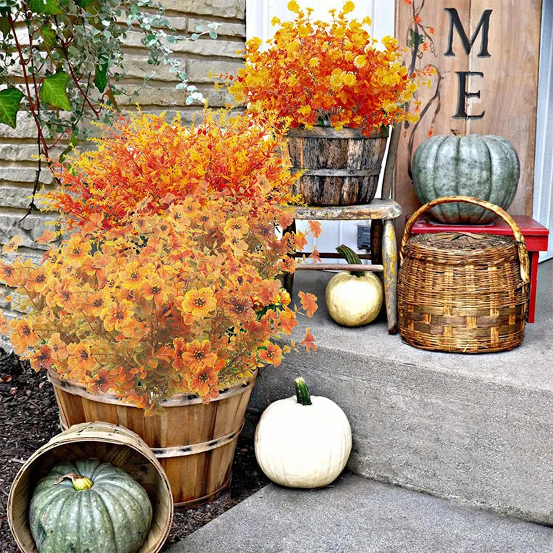 Fleurs artificielles d'automne pour décoration de jardin extérieur