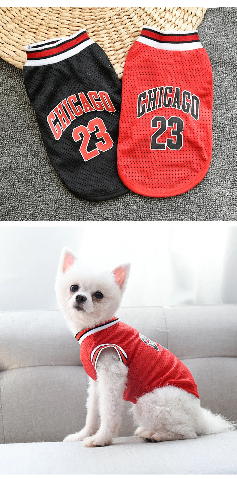 Mesh Breathable Basketball Dog Clothes