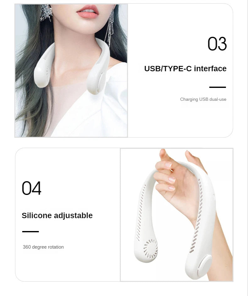 Neck Fan Portable Bladeless Hanging