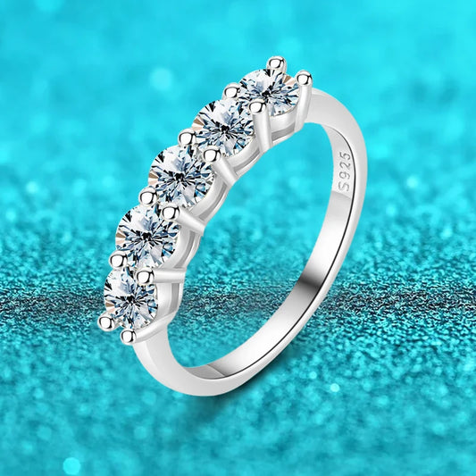 GRA White Gold D Color 4mm Moissanite Ring