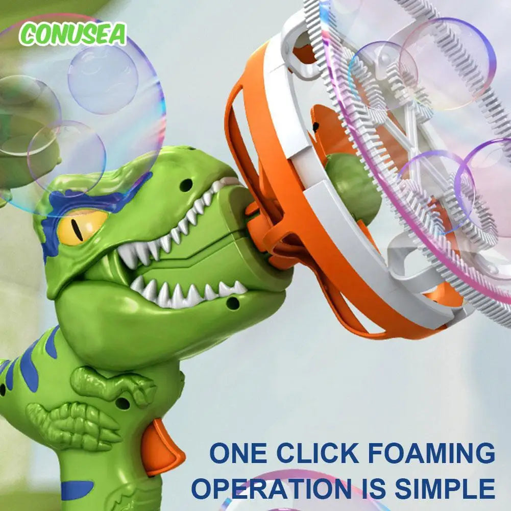 2 In 1 Dinosaur Electric Soap Bubble Gun