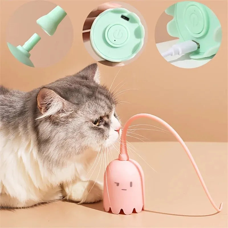 Electric Cat Teasing Stick Tail Wagging Toy