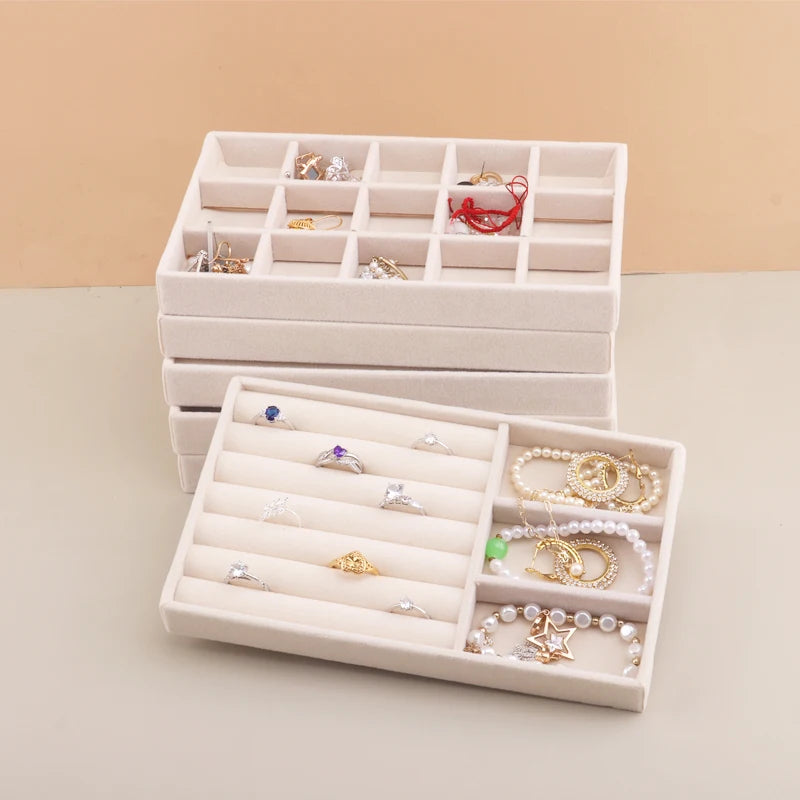 Velvet Jewelry Tray Storage Drawer
