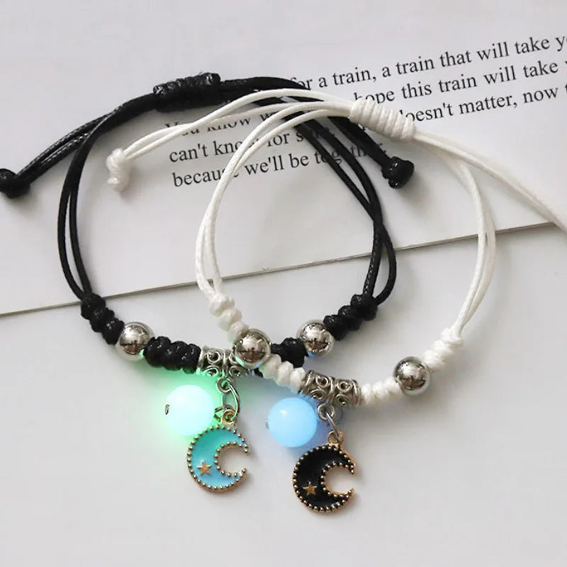Fashion Luminous Beads Star Couple Bracelet