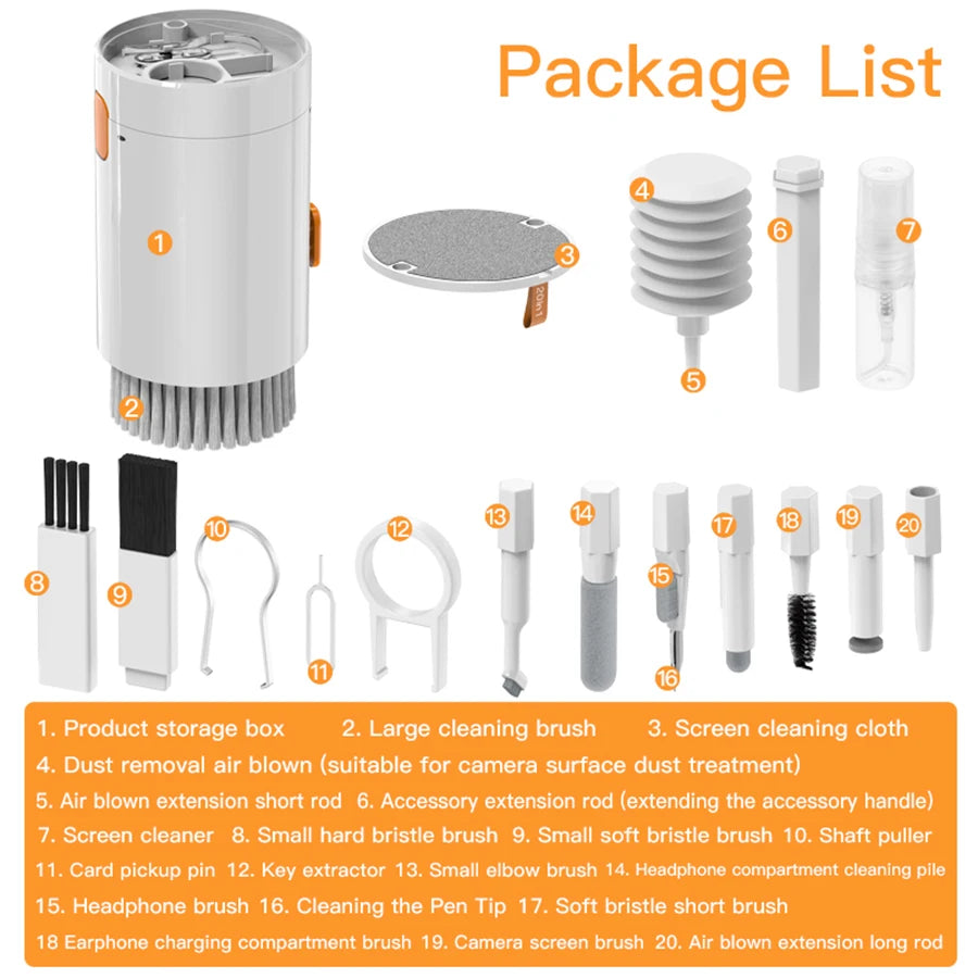 Kit de nettoyage 20 en 1 pour ordinateur